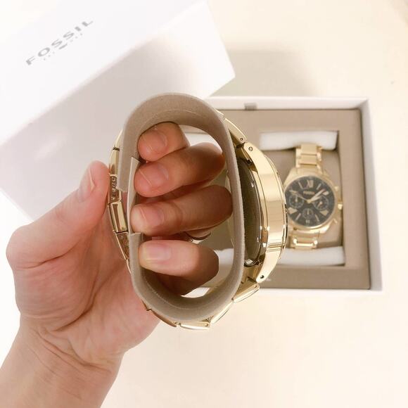 Fossil BQ2400Set His and Her Chronograph Gold-Tone Stainless Steel Watch - Picture 7 of 9